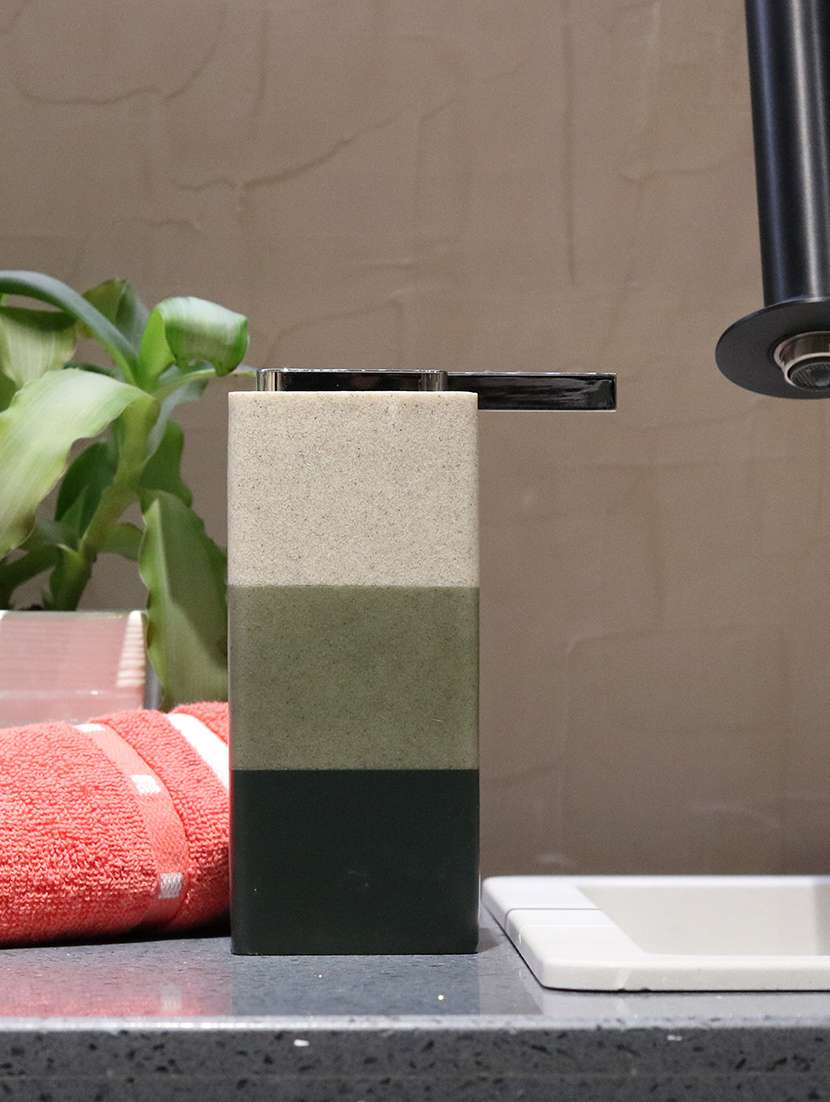 liquid soap dispenser, green polyresin soap dispenser for kitchen, bathroom or common basin - 15327195 -  Zoom Image - 0