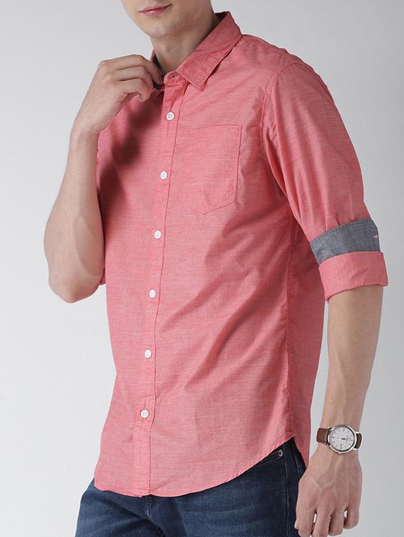 red cotton casual shirt - 15328365 - Standard Image - 1