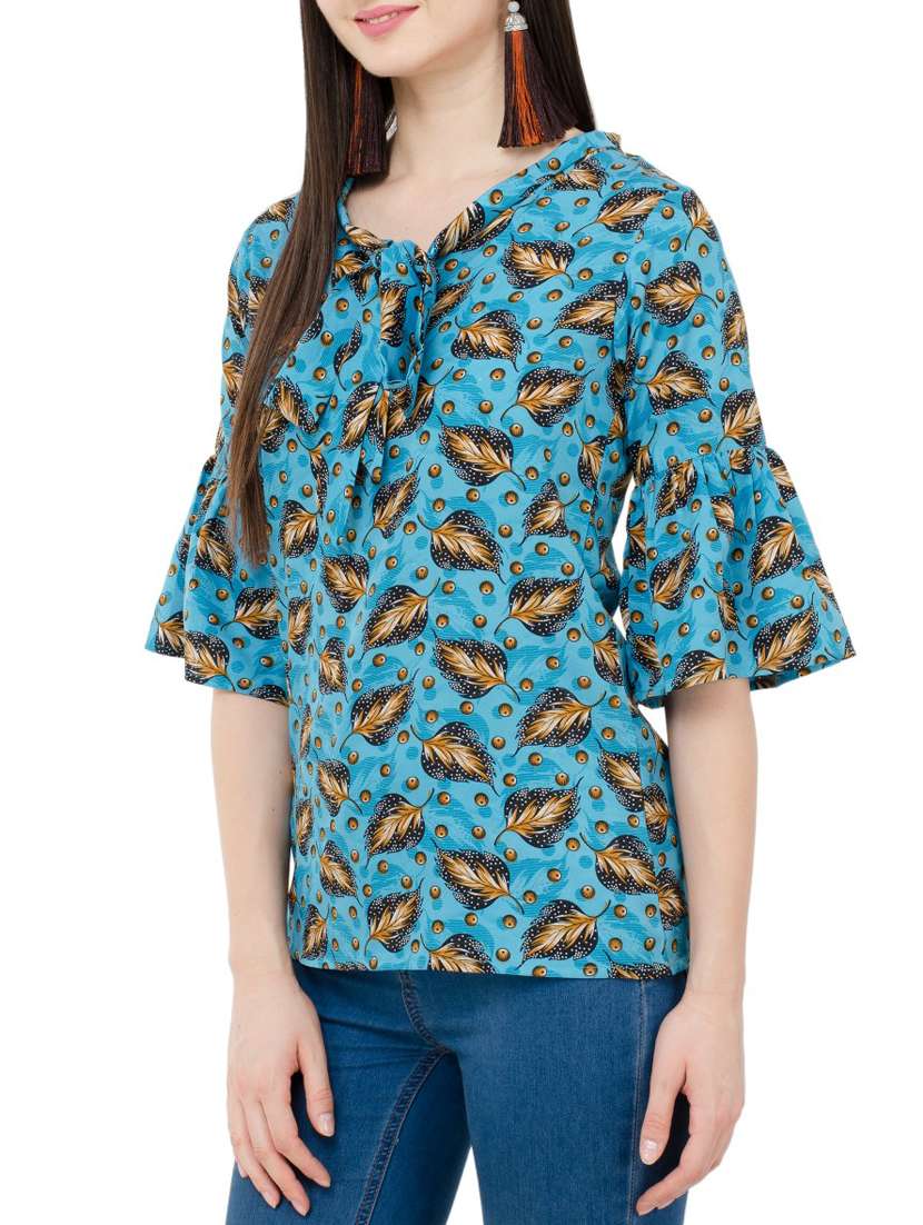 women's straight tie-up neck top - 15331419 -  Standard Image - 1