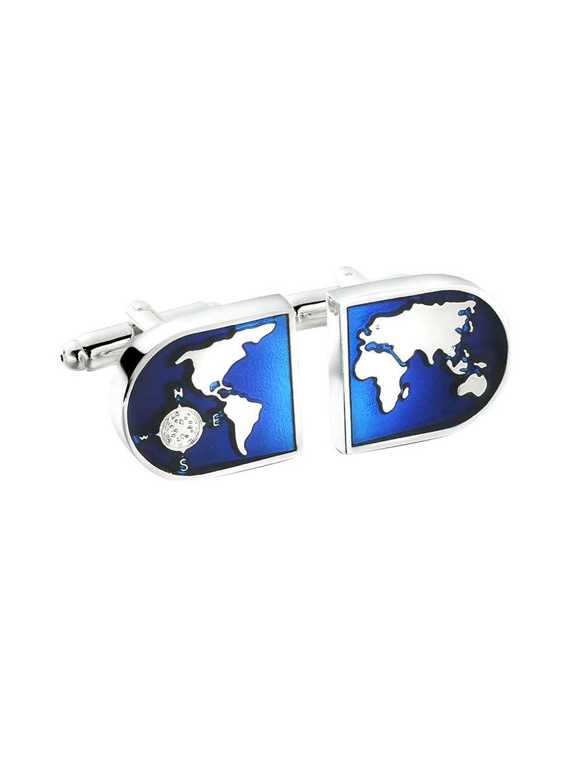 blue metal cufflink