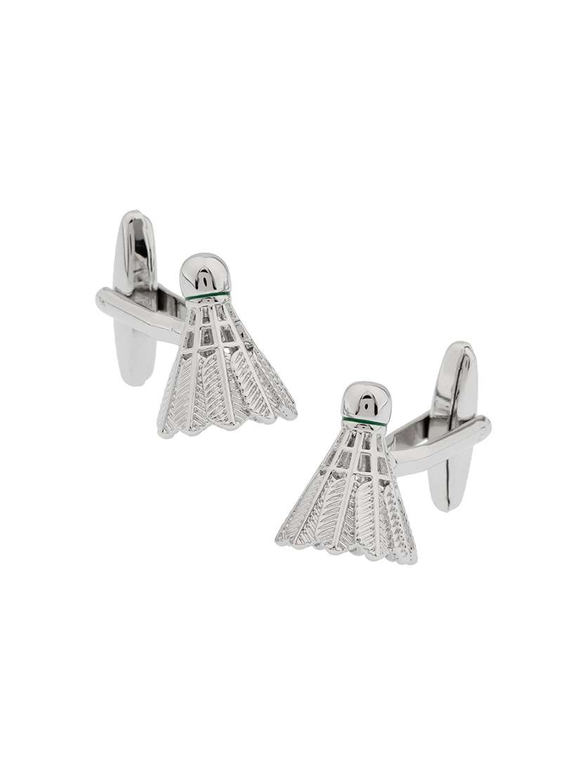 silver metal cufflink