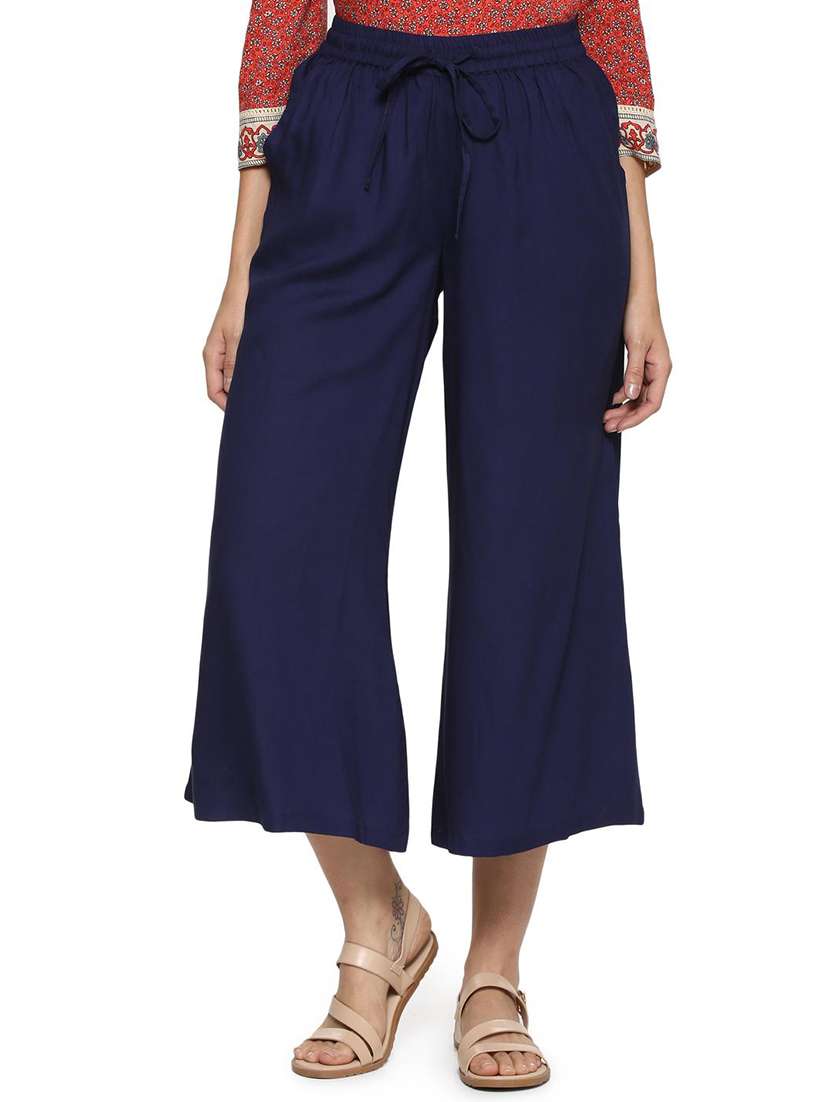 solid flared palazzo