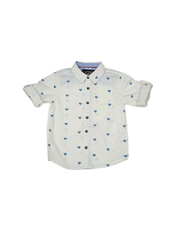 pocket patched quirky print shirt