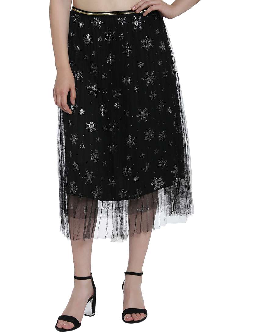 mesh net overlay midi skirt