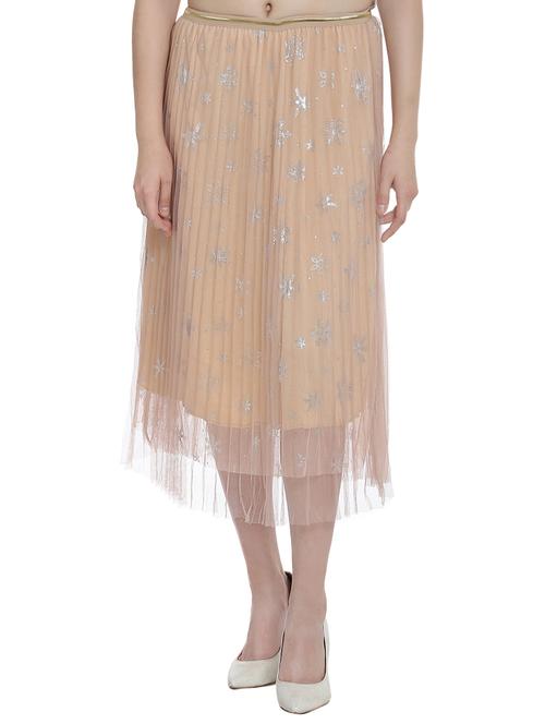 mesh net overlay midi skirt - 15336000 -  Standard Image - 0