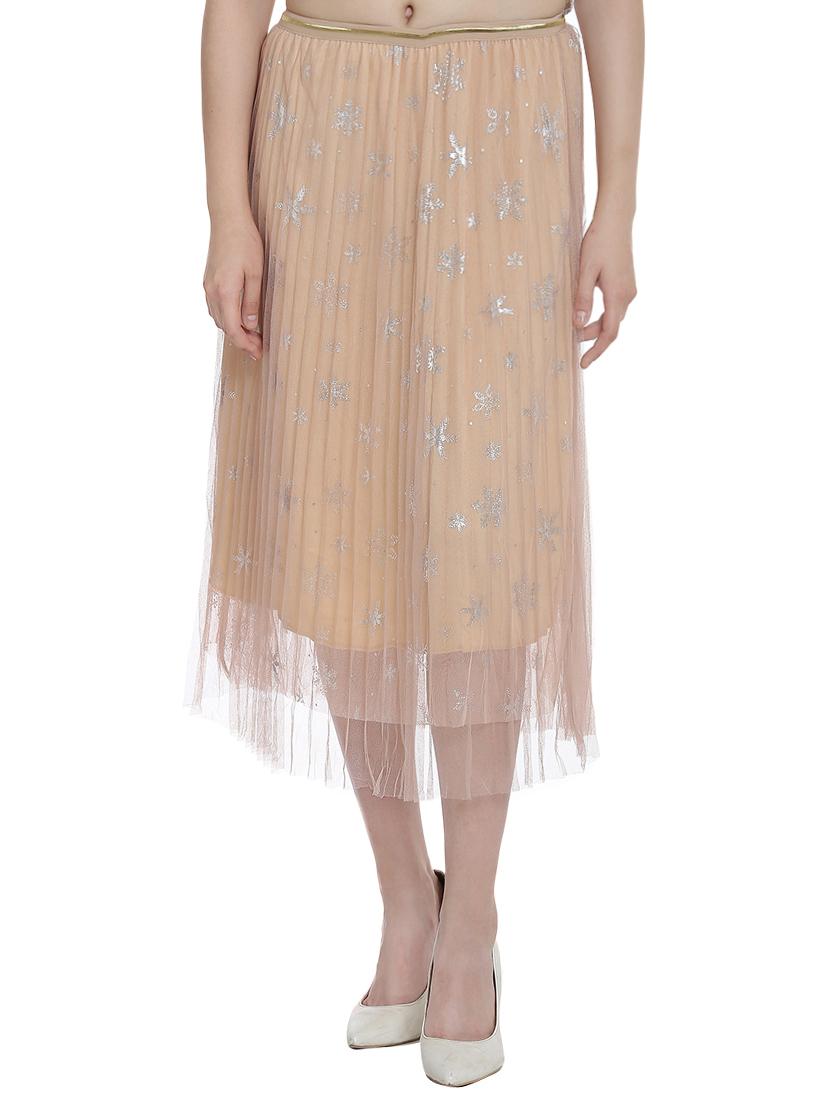 mesh net overlay midi skirt - 15336000 -  Zoom Image - 0