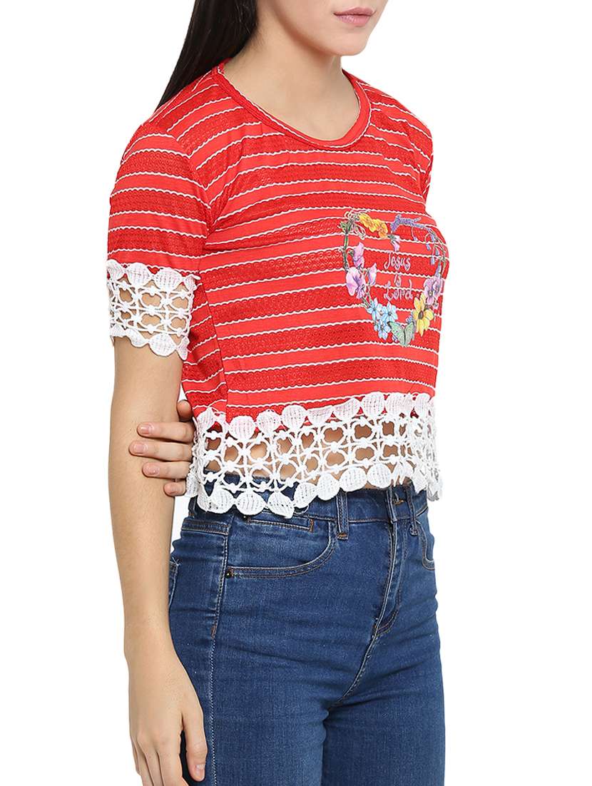 women's straight round neck top - 15336025 -  Standard Image - 1