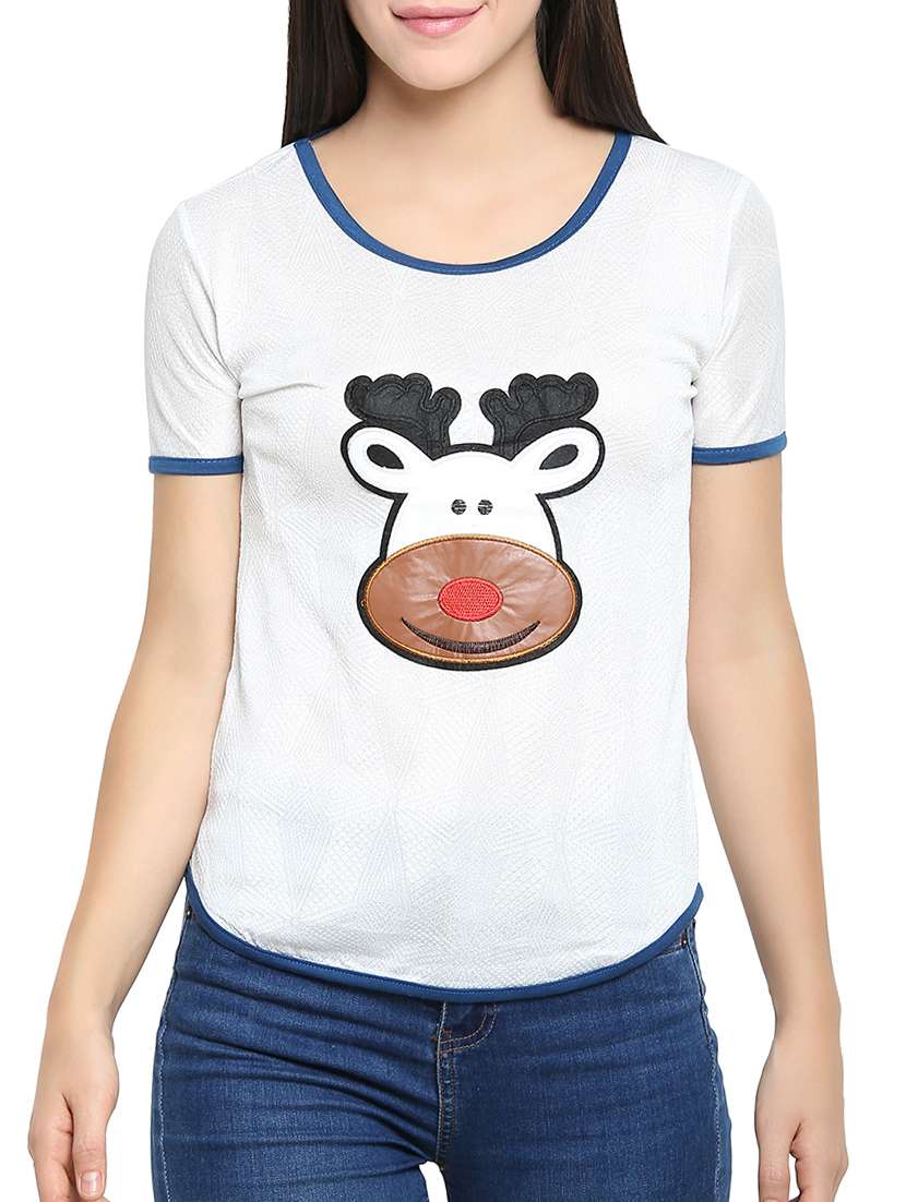 women's straight round neck top