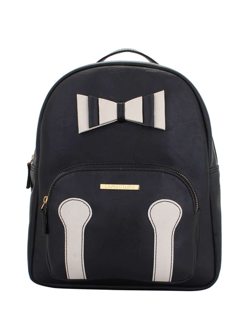 black leatherette  regular backpack
