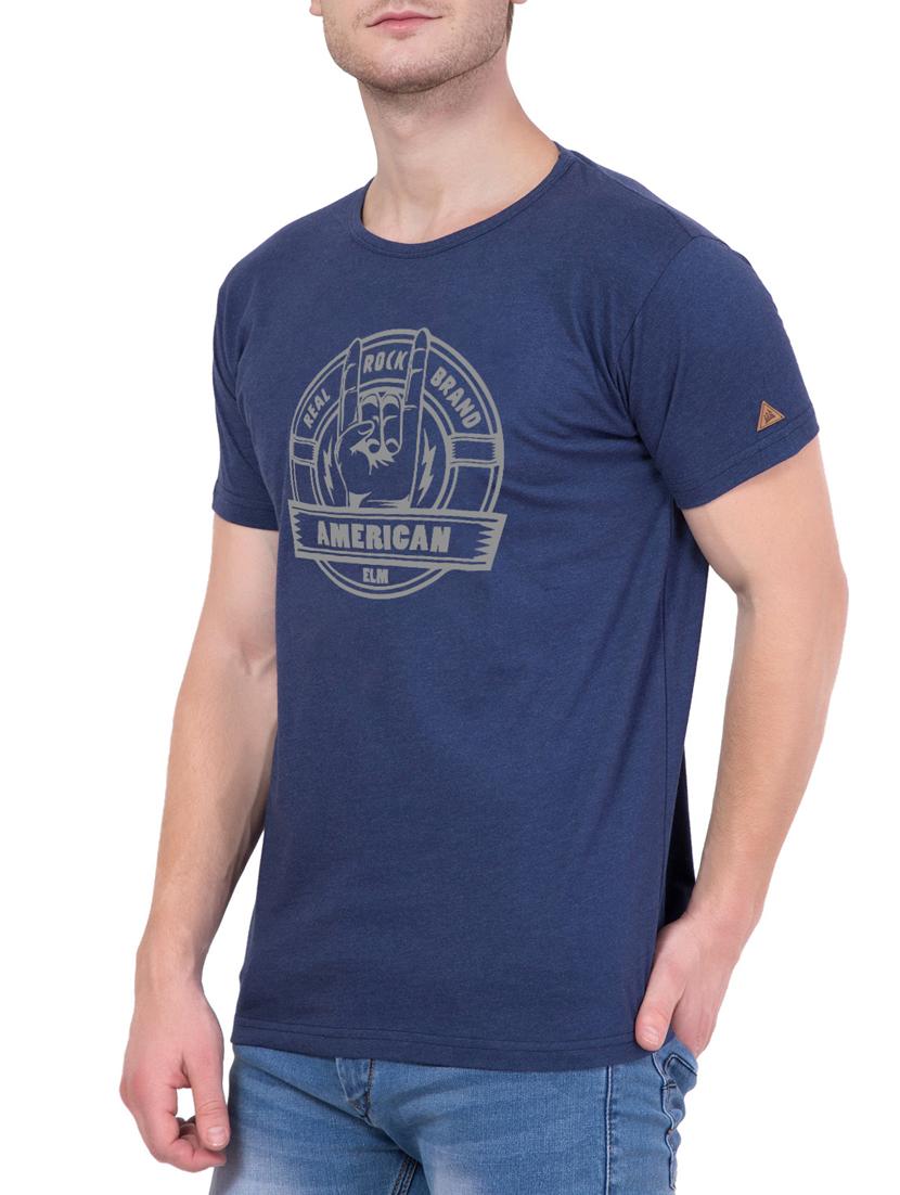 blue cotton chest print tshirt - 15340692 - Standard Image - 1