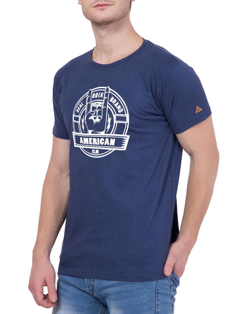 blue cotton chest print tshirt - 15340694 -  Standard Image - 1