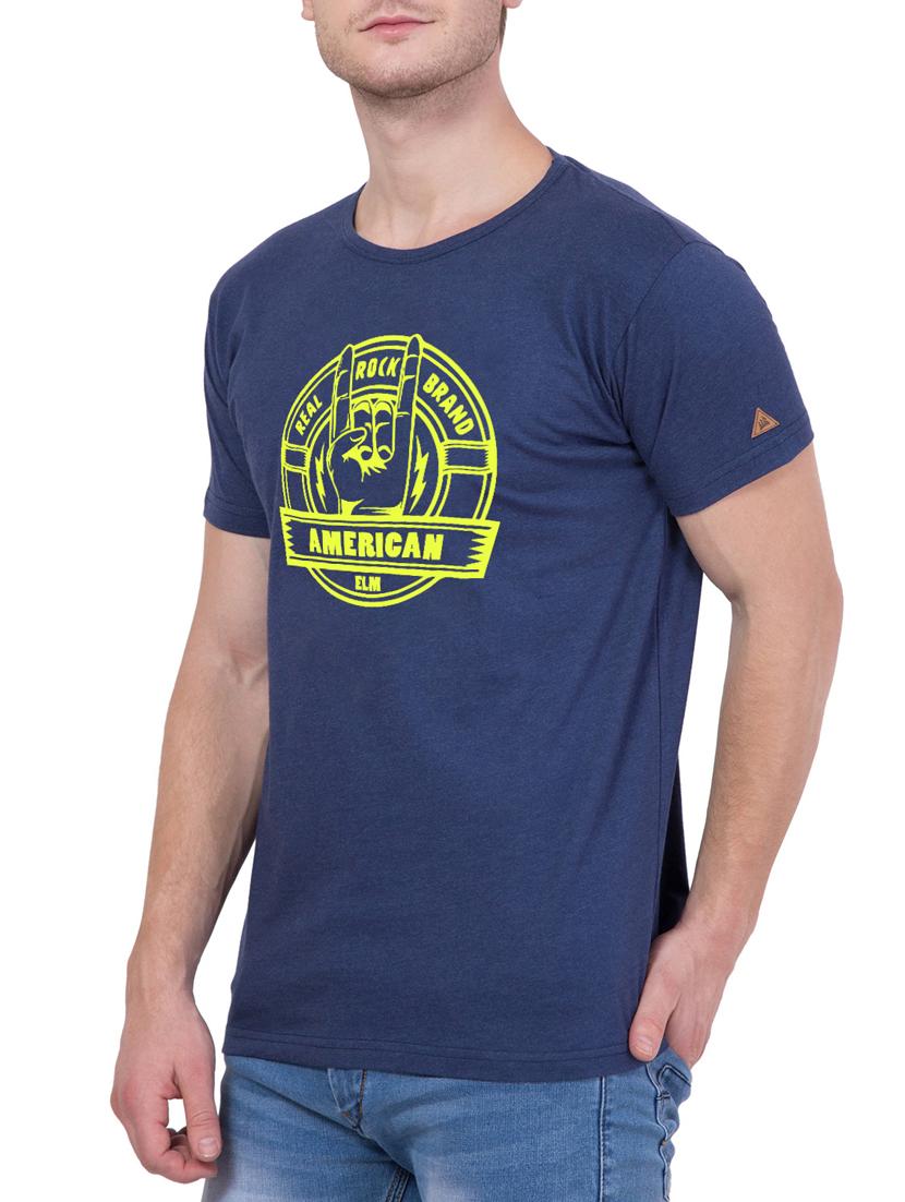 blue cotton chest print tshirt - 15340695 - Standard Image - 1