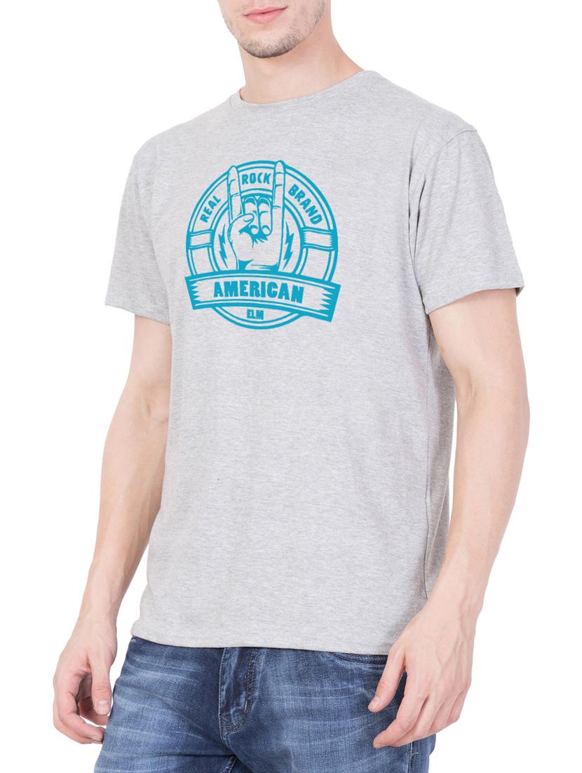 grey cotton chest print tshirt - 15340699 -  Standard Image - 1