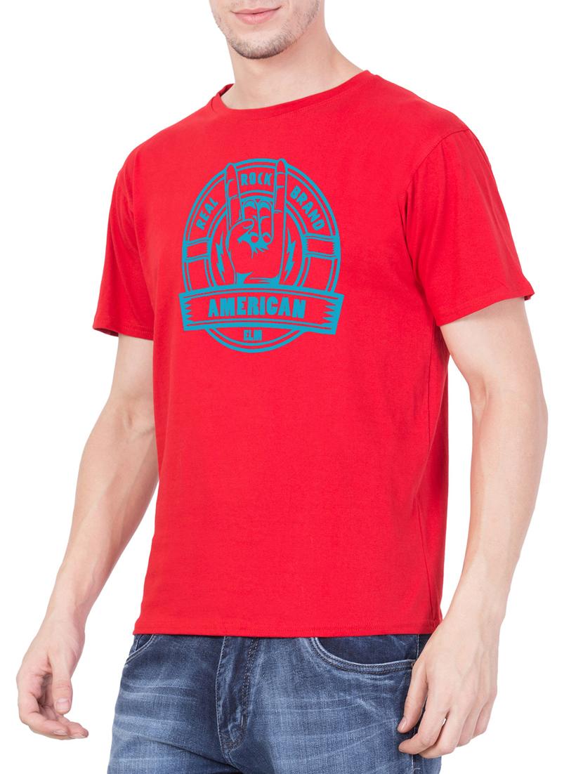 red cotton chest print tshirt - 15340702 -  Standard Image - 1