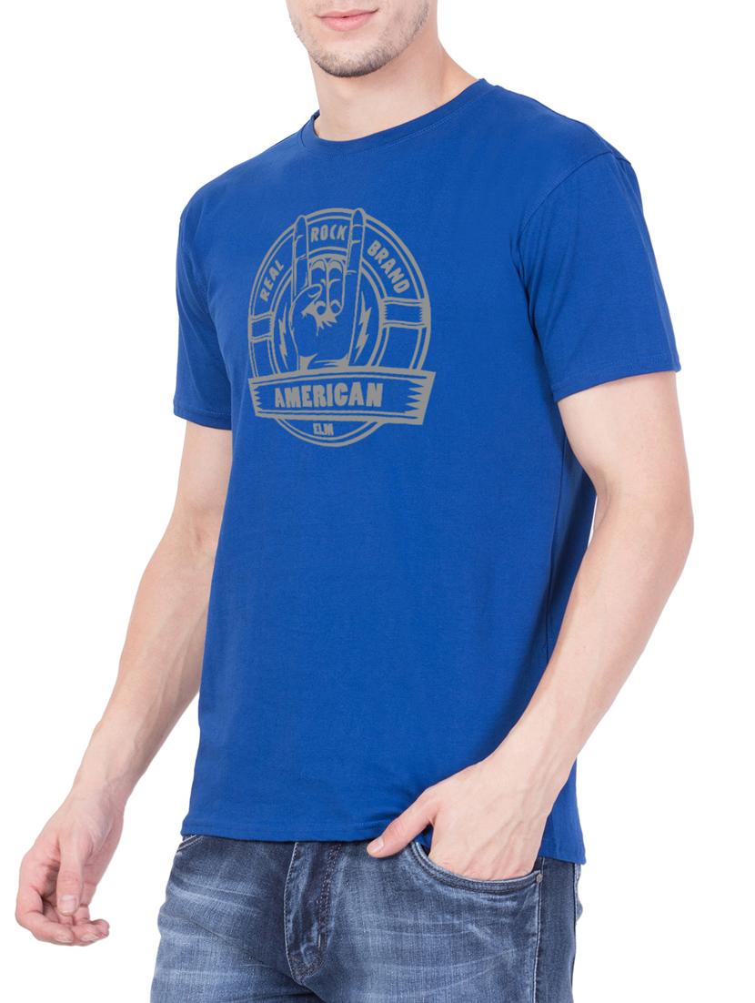 blue cotton chest print tshirt - 15340711 -  Standard Image - 1