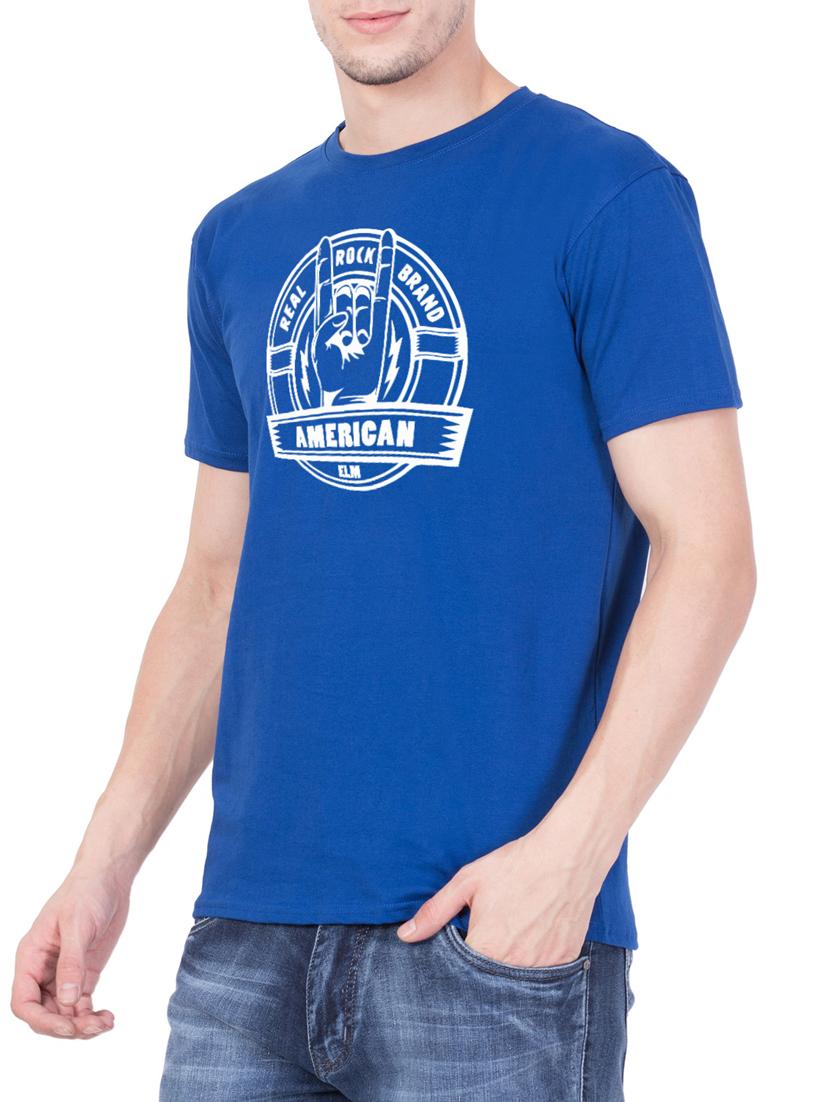blue cotton chest print tshirt - 15340713 -  Standard Image - 1