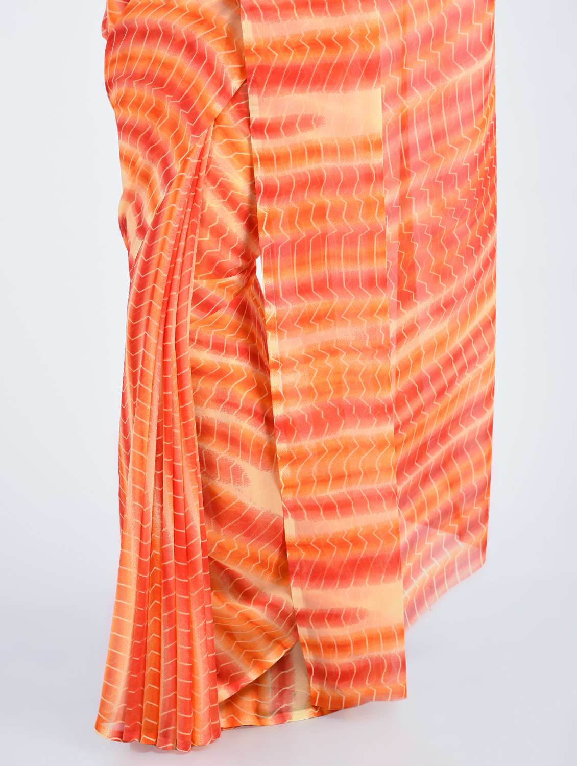 women's shibori orange colored saree with blouse - 15341341 -  Standard Image - 1