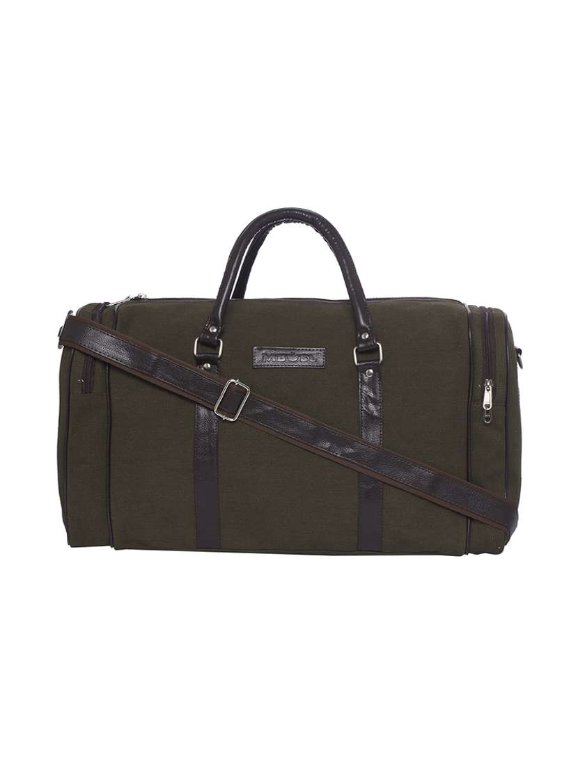 green leatherette (pu) dufflebag