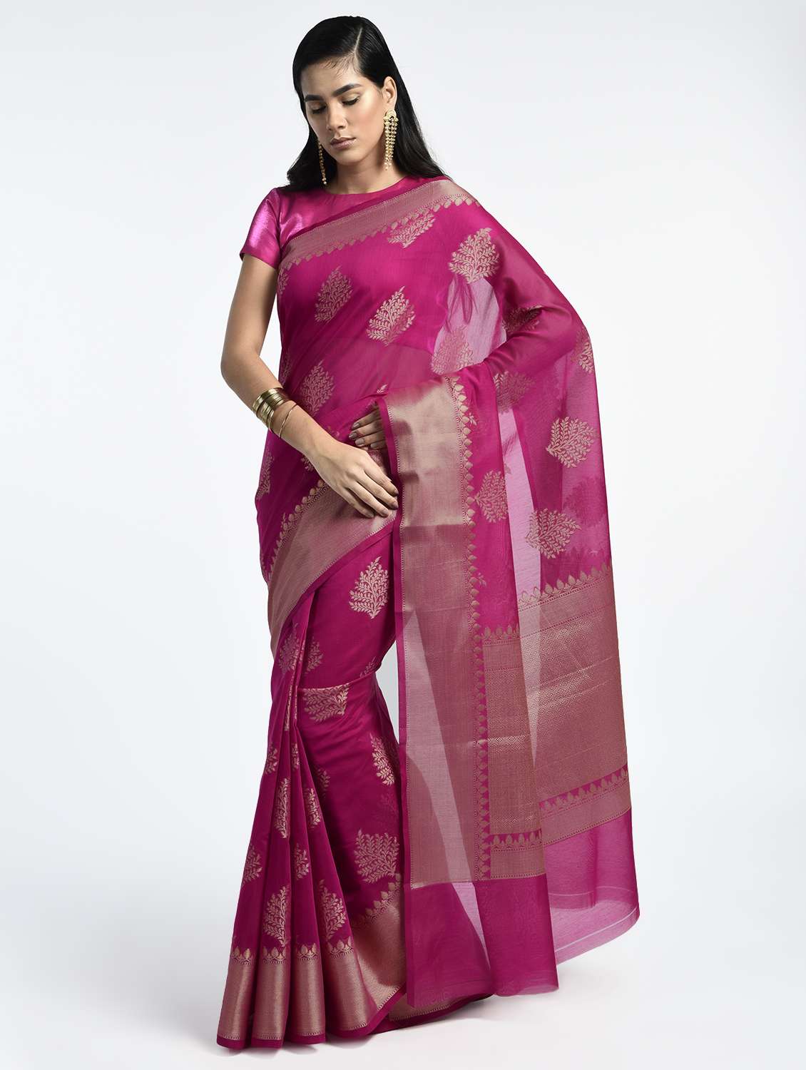 zari woven banarasi saree with blouse