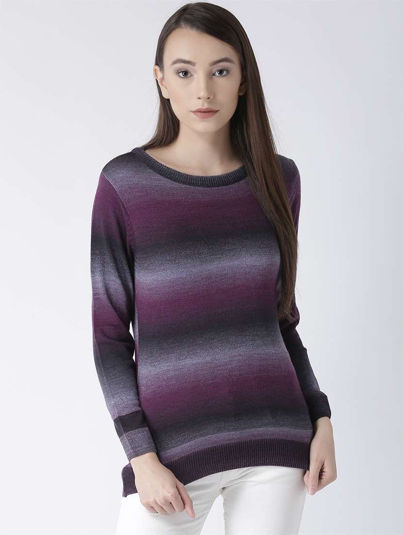 purple acrylic regular pullover
