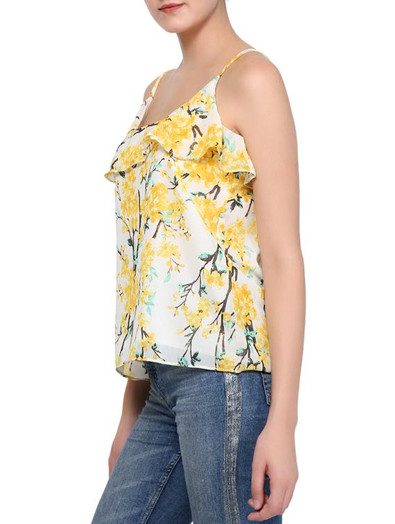 cami neck ruffled floral top - 15350490 - Standard Image - 1