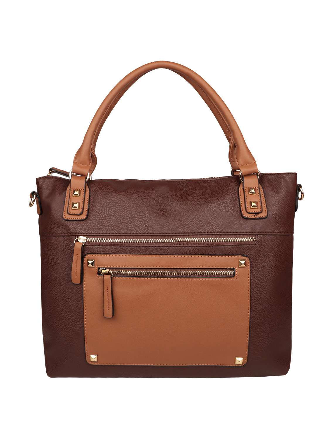 brown leatherette (pu) handbag