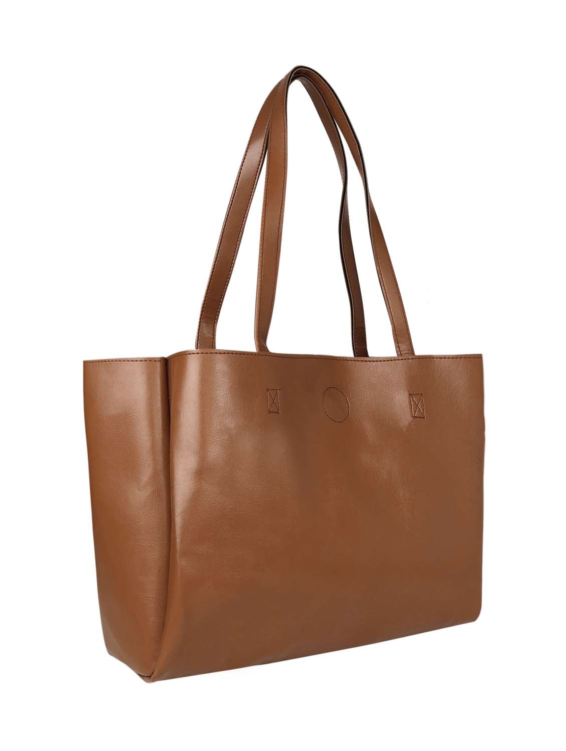 brown leatherette (pu) handbag - 15352925 -  Standard Image - 1