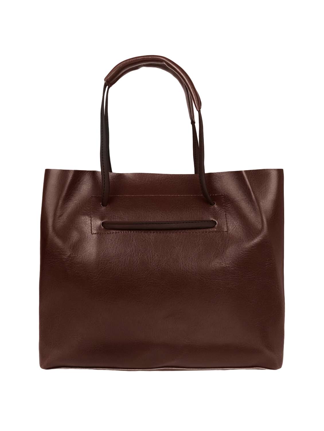 brown leatherette (pu) regular tote