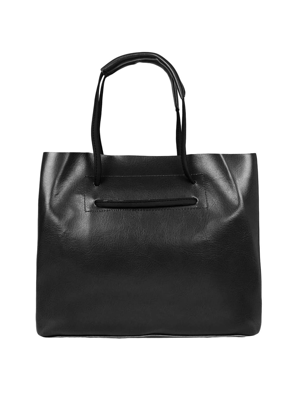 black leatherette (pu) regular tote