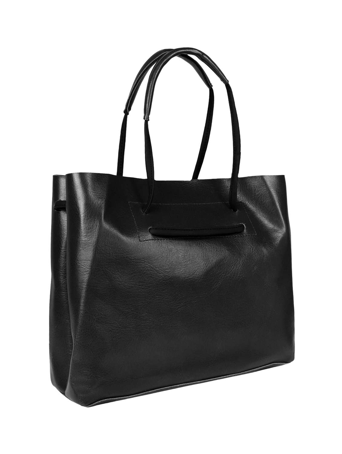 black leatherette (pu) regular tote - 15352930 -  Standard Image - 1
