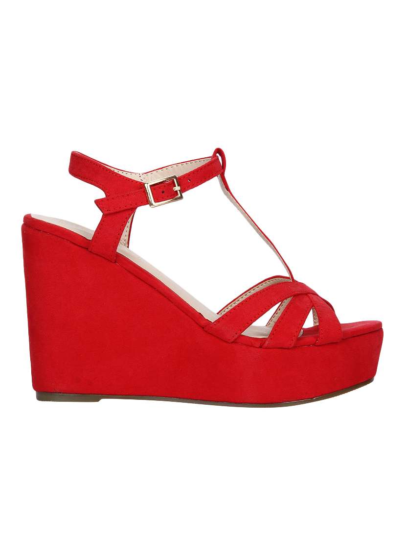 red ankle strap wedges - 15354115 -  Standard Image - 1