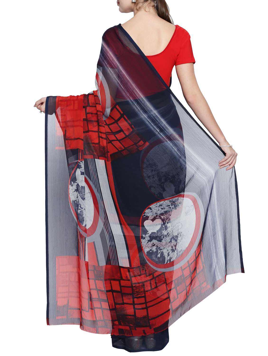 chiffon printed saree with blouse - 15354194 -  Standard Image - 1