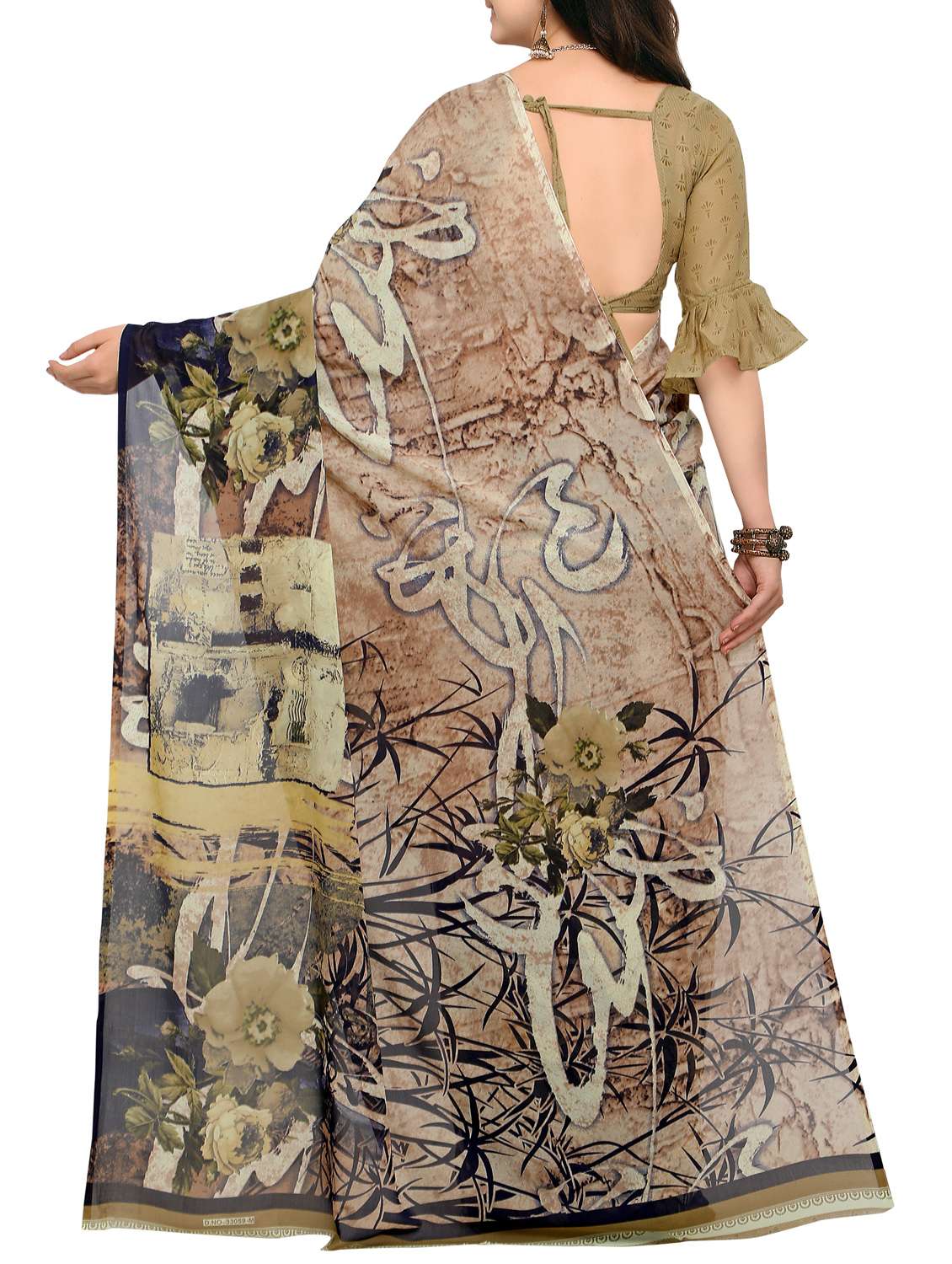 georgette printed saree with blouse - 15354214 -  Standard Image - 1