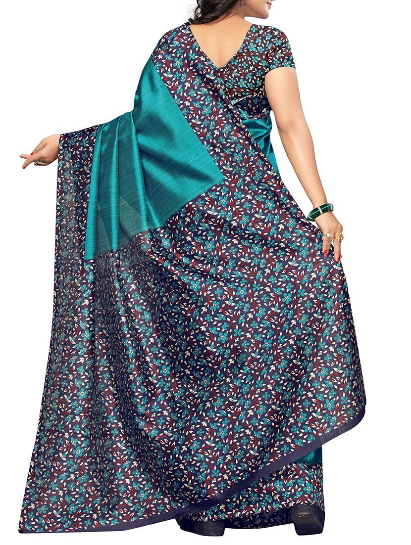 ditsy floral bordered saree with blouse - 15354220 - Standard Image - 1