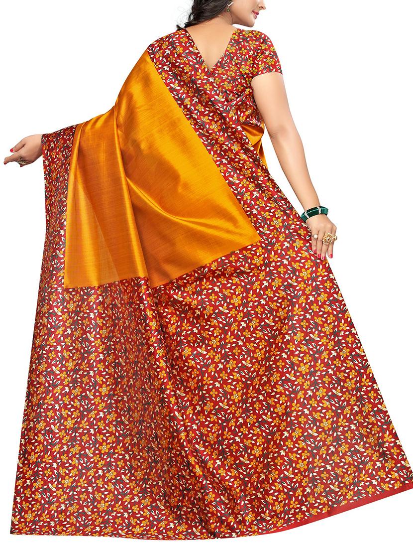 ditsy floral bordered  saree with blouse - 15354221 -  Standard Image - 1