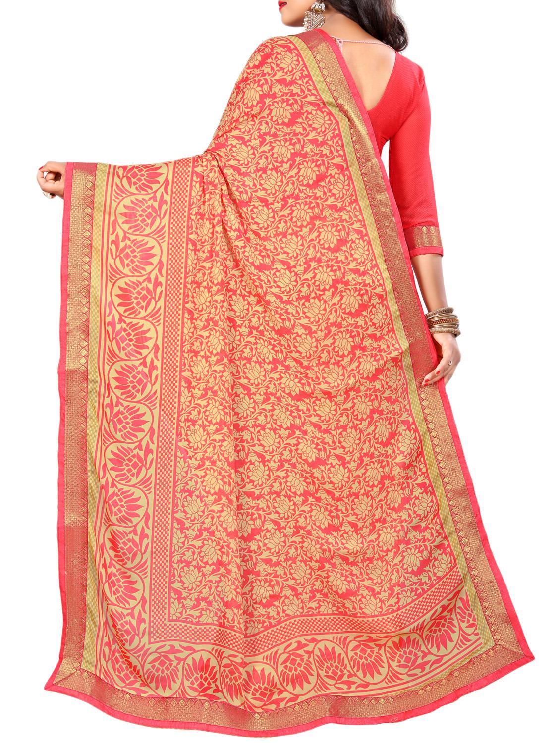 floral printed saree with blouse - 15354228 -  Standard Image - 1