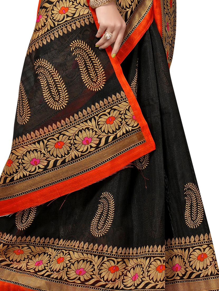 paisley printed saree with blouse - 15354244 -  Standard Image - 1