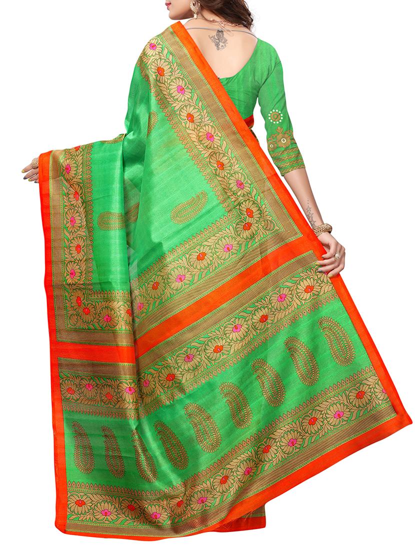 paisley printed saree with blouse - 15354246 -  Standard Image - 1