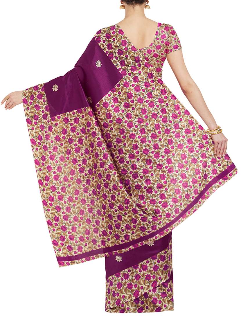 ditsy floral printed saree with blouse - 15354271 -  Standard Image - 1