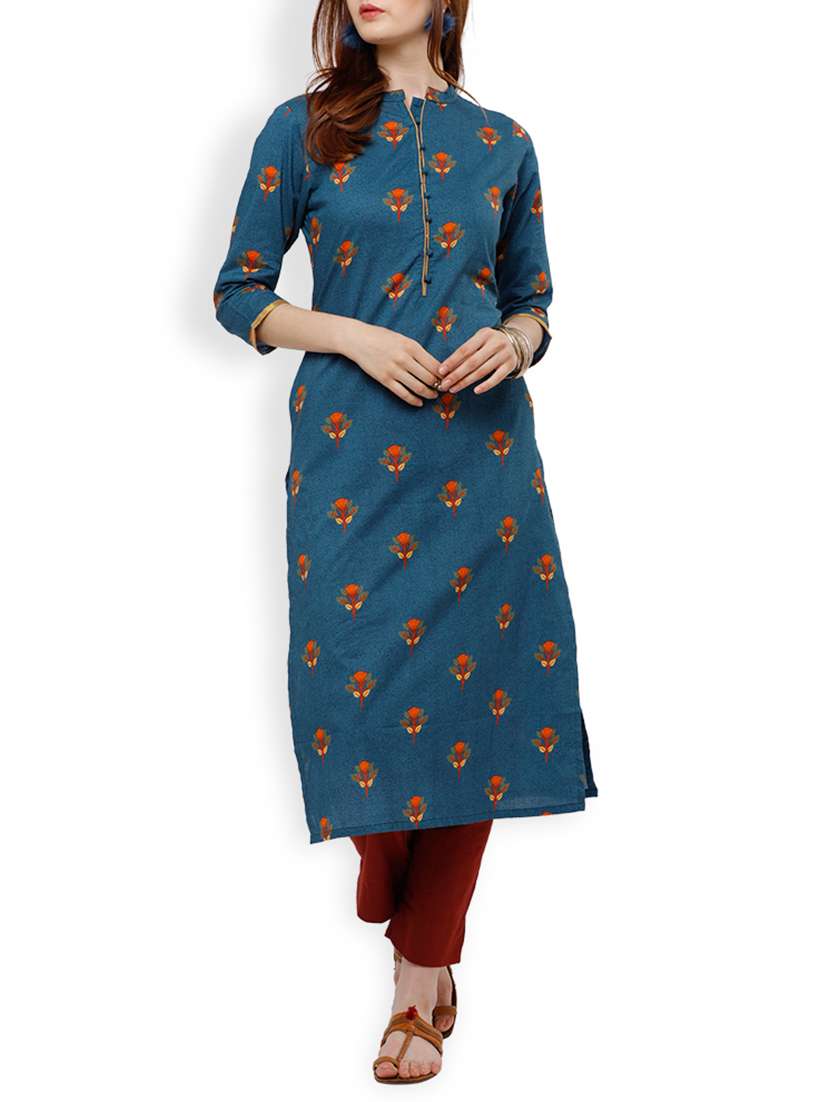 printed straight kurta