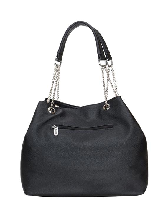 black leatherette (pu) handbag - 15358408 - Standard Image - 1