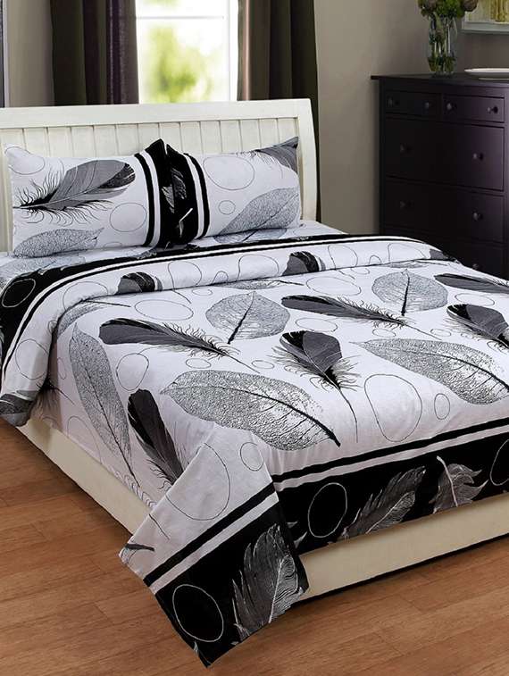 polycotton double bedsheet with 2 pillow covers