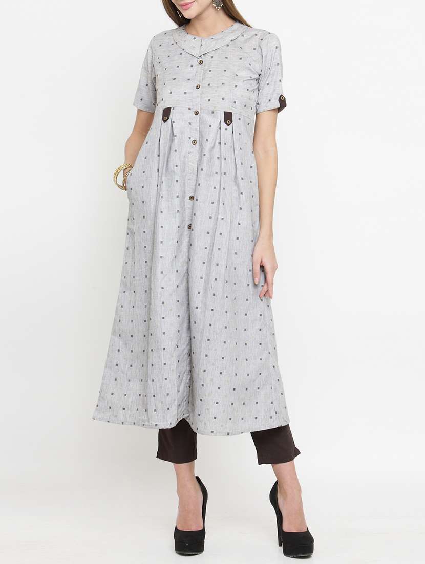 grey flared kurta
