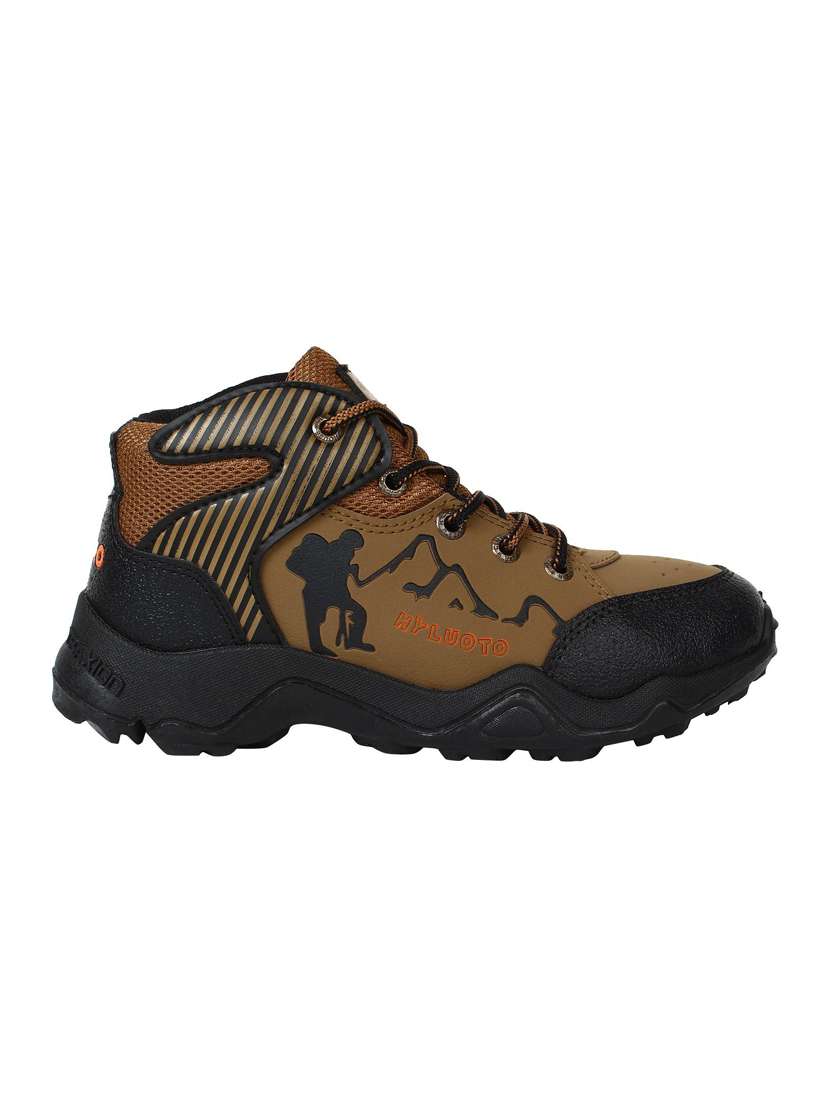 brown leatherette trekking shoes - 15359348 -  Standard Image - 1