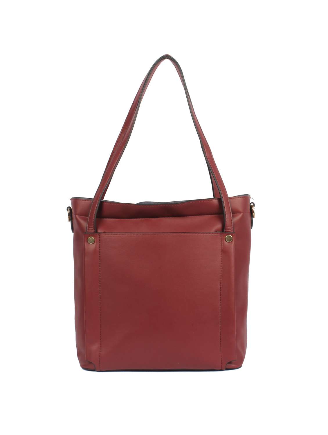 maroon leatherette (pu) combo handbag - 15360269 -  Standard Image - 1
