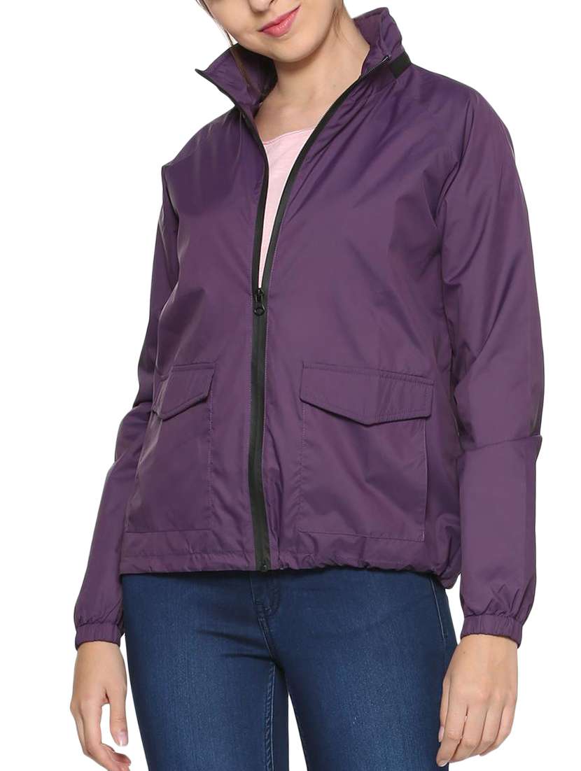 solid hooded windcheater