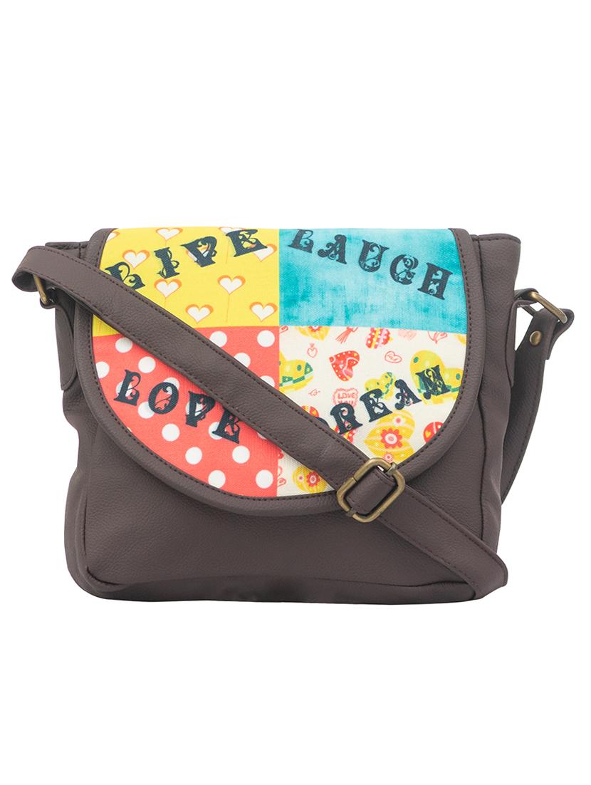 grey leatherette (pu) regular sling bag - 15360375 - Zoom Image - 0