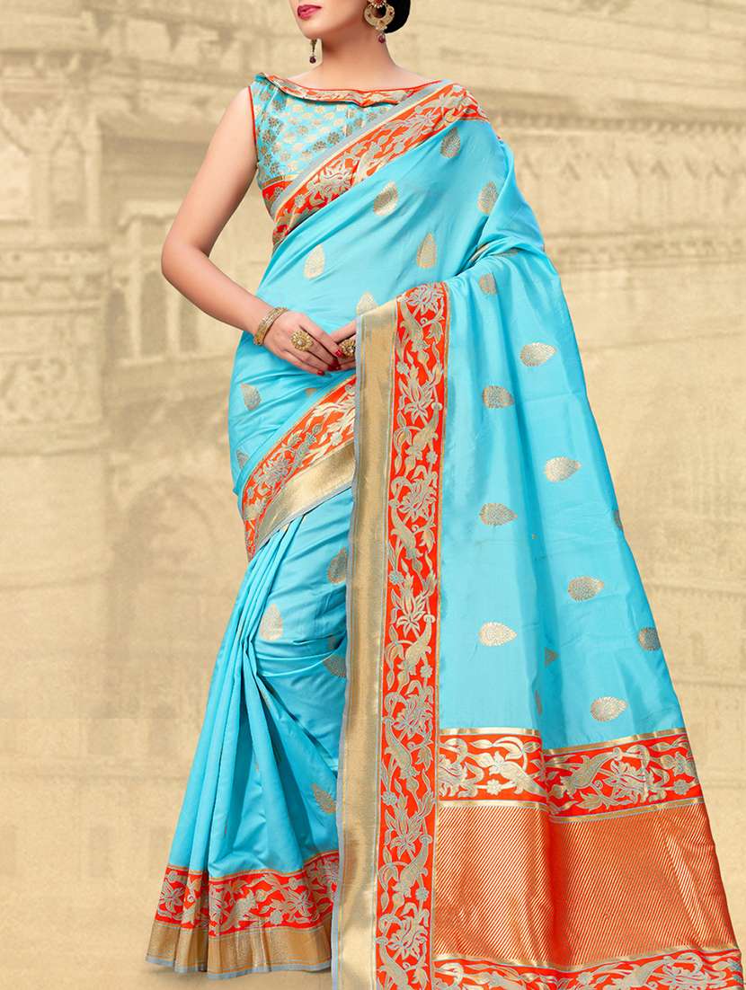 zari motifs banarasi saree with blouse