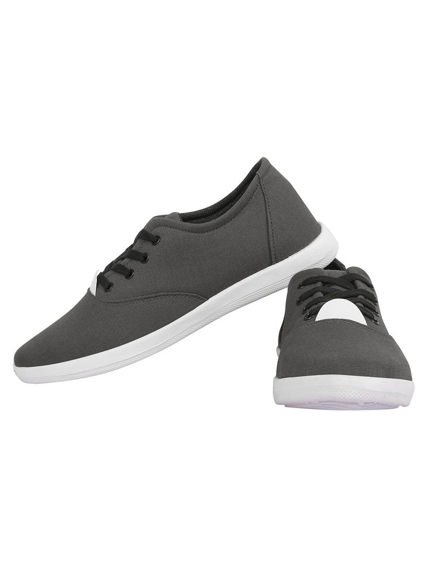 grey canvas lace up sneaker - 15360951 - Standard Image - 1