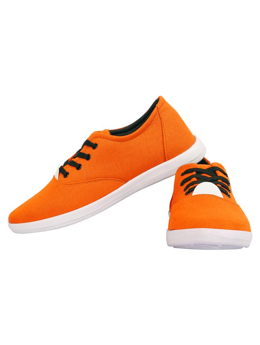 orange canvas lace up sneaker - 15360952 - Standard Image - 1